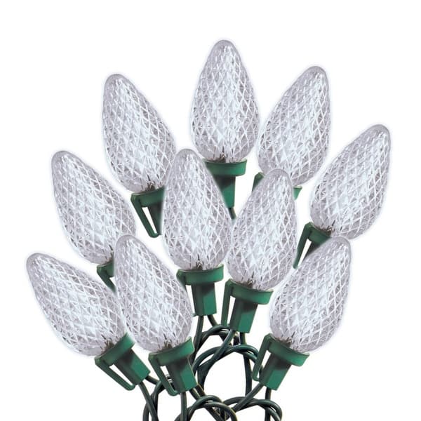 Celebrations 4777271 Faceted LED C9 Christmas Light, Cool White Bed