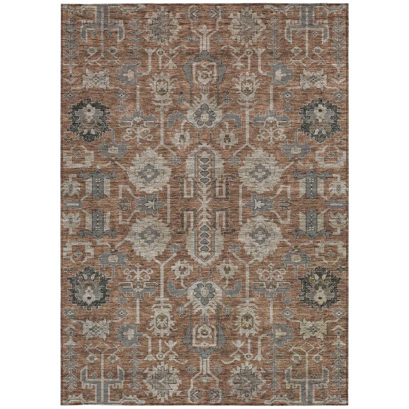 HomeRoots Oriental Traditional Rectangle Outdoor Rug