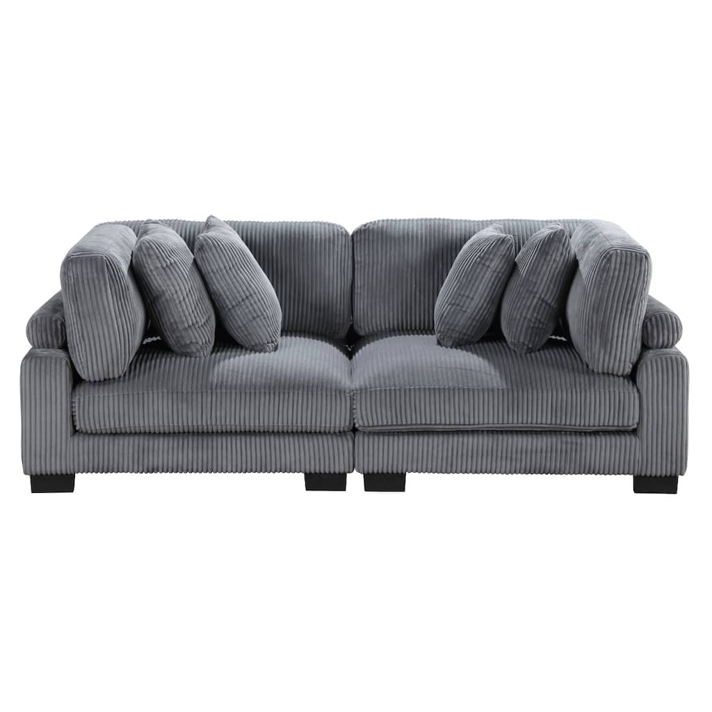 Chevre Gray Fabric Love Seat