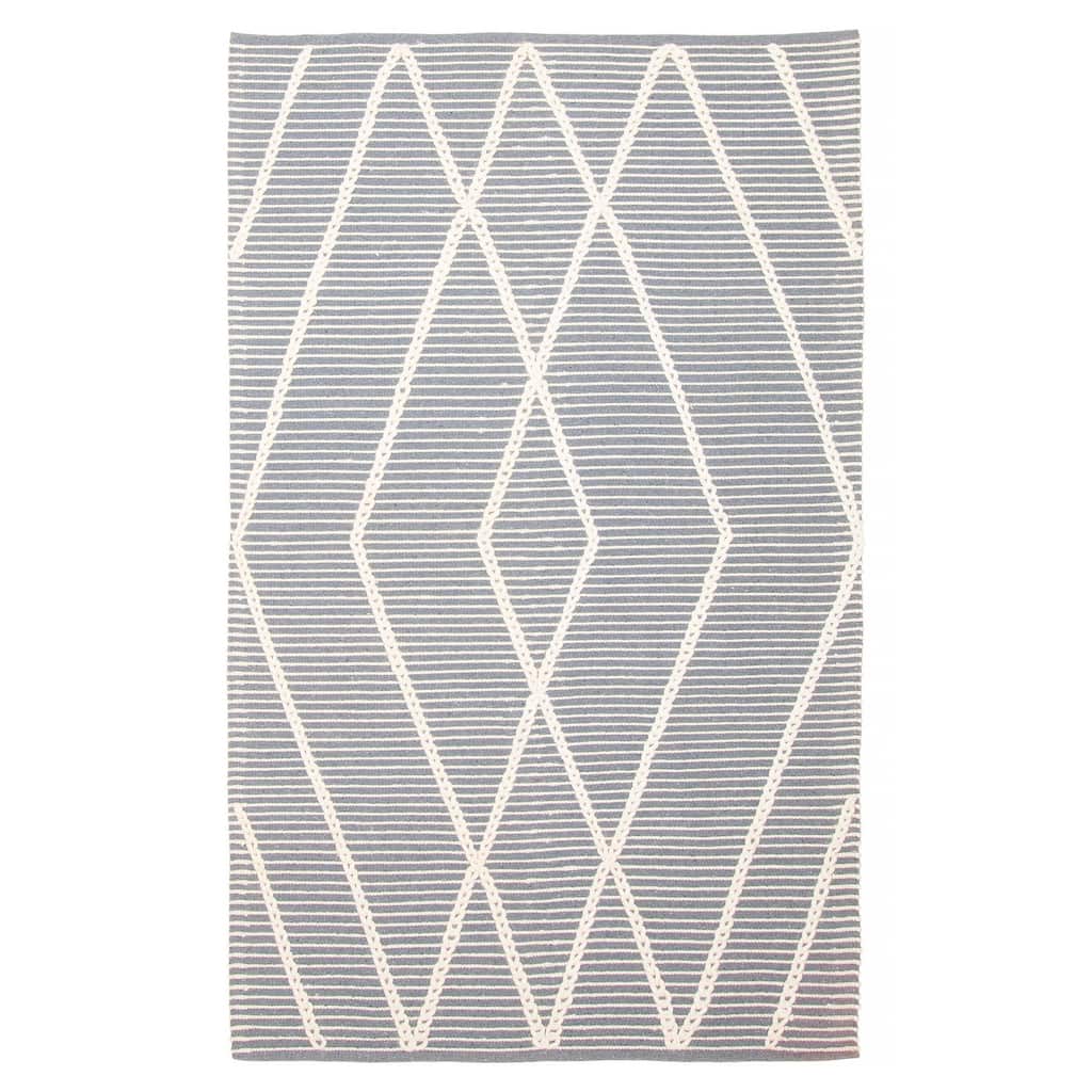 ECARPETGALLERY Braid weave Sienna Grey Wool Rug - 4'9 x 7'11