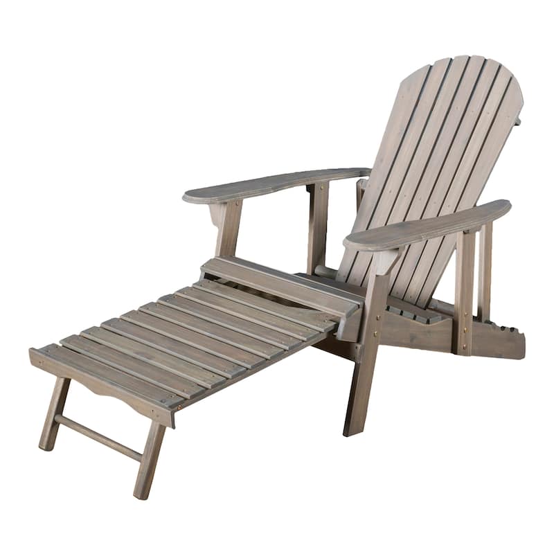 Hayle Wood Outdoor Reclining Adirondack Chair by Christopher Knight Home - 67.25" L x 29.50"W x 29.50" H - Grey