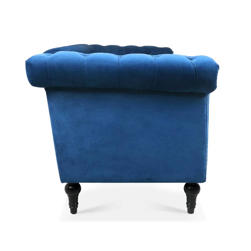 Traditional 3-Seat Sofa with Square Arms and Removable Cushion