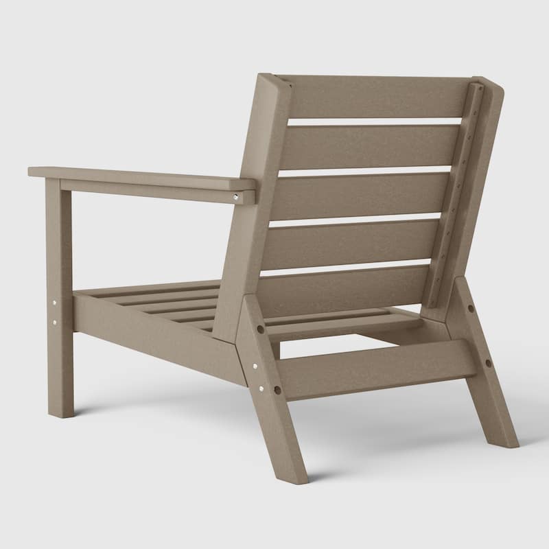 Polytrends Birchwood All Weather HDPE Outdoor Patio Deep Seating Right Arm Facing Chair