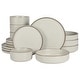 preview thumbnail 22 of 31, Gibson Elite Gelston Stoneware Matte Reactive Glaze 16 Piece (Service for 4) Plates and Bowl Dinnerware Set Off-White