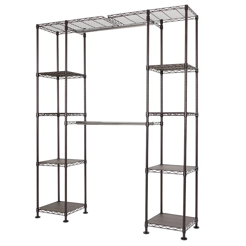 Satin Bronze Expandable Closet Organizer System