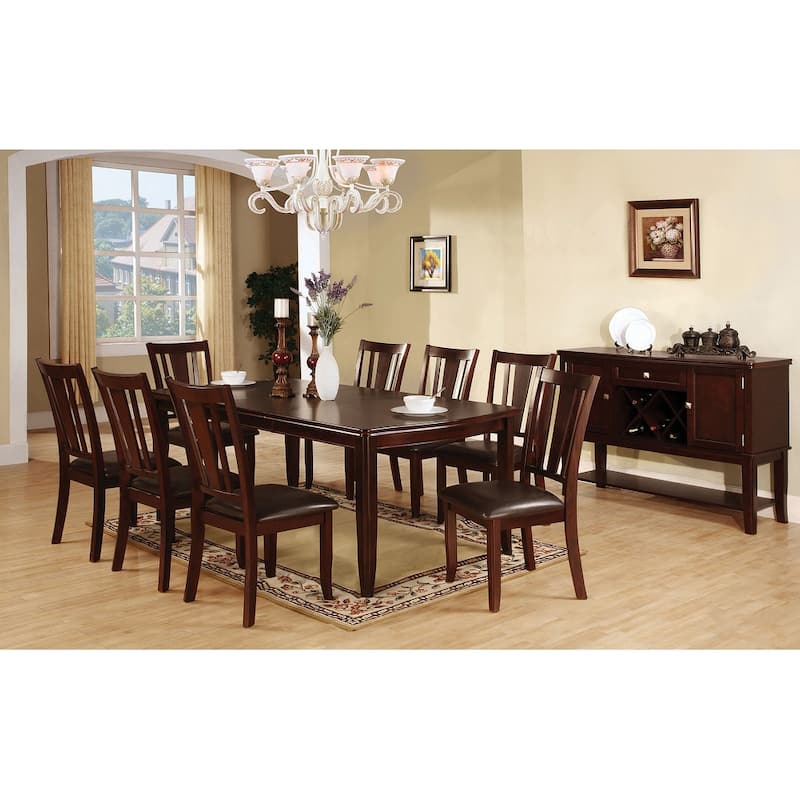 Rectangular Dining Set in Espresso Finish - 9-Piece Set