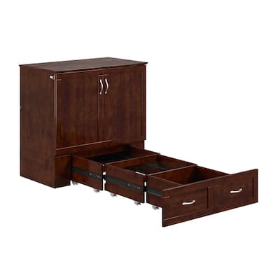 Murphy Bed Chest with Mattress & Charging - Space Saving Folding Bed