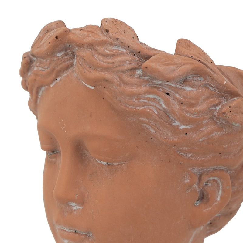 D6x9" Visage Head Bust Planter, Brown