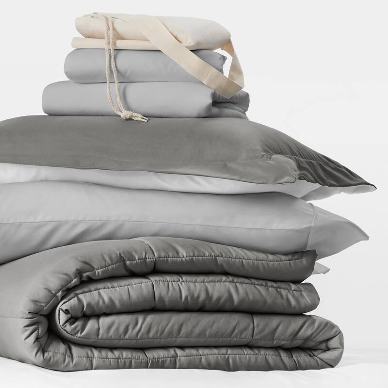 8pc Twin XL Solid Dorm Bedding Bundle