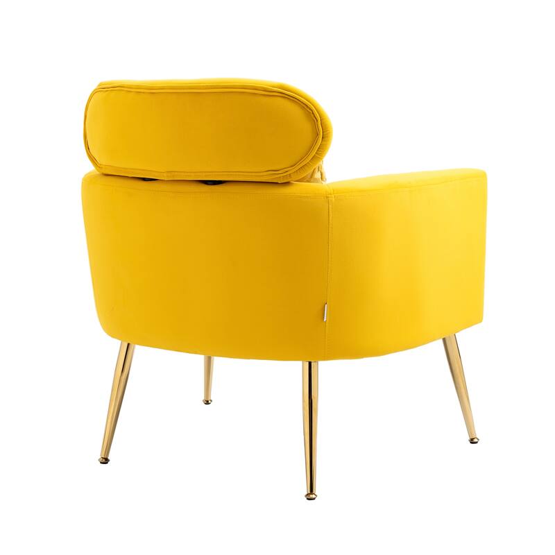Velvet Upholstered Accent Chair With A Pillow