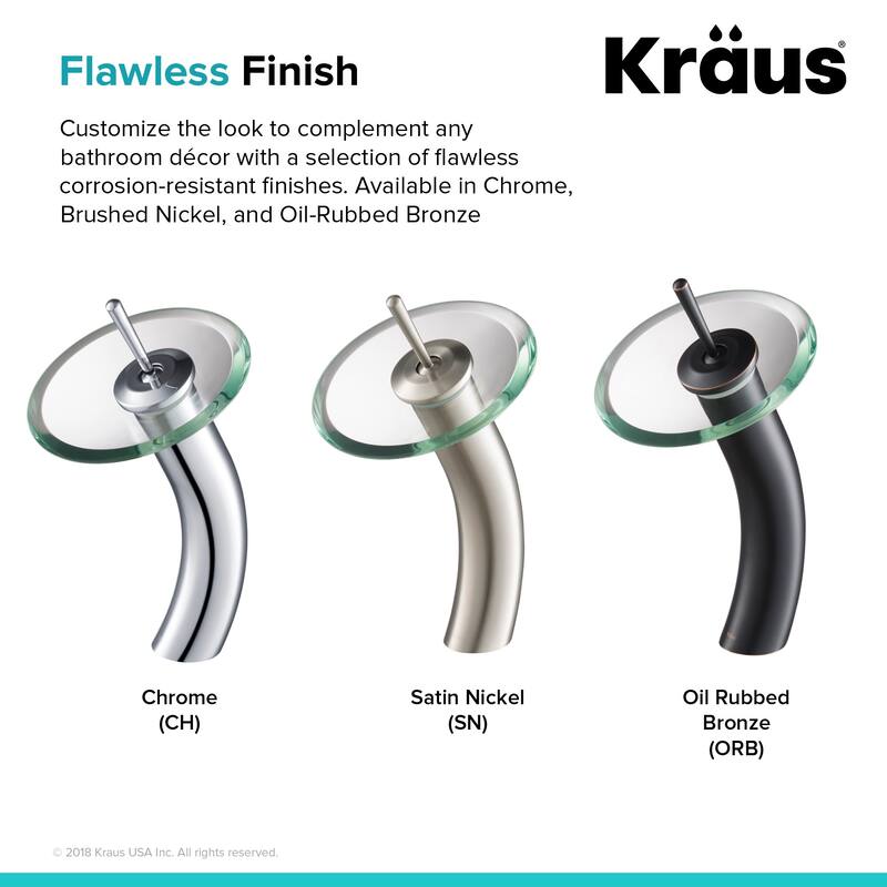 Kraus Waterfall Single Hole Vessel Bathroom Faucet
