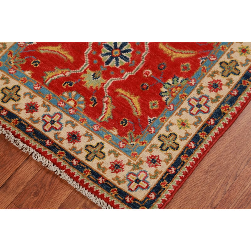 Red Kazak Oriental Accent Foyer Rug Handmade Wool Carpet - 2'0"x 3'0"