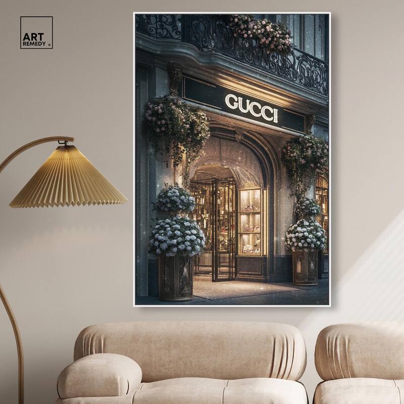 Illuminated Luxury Store Canvas by Art Remedy