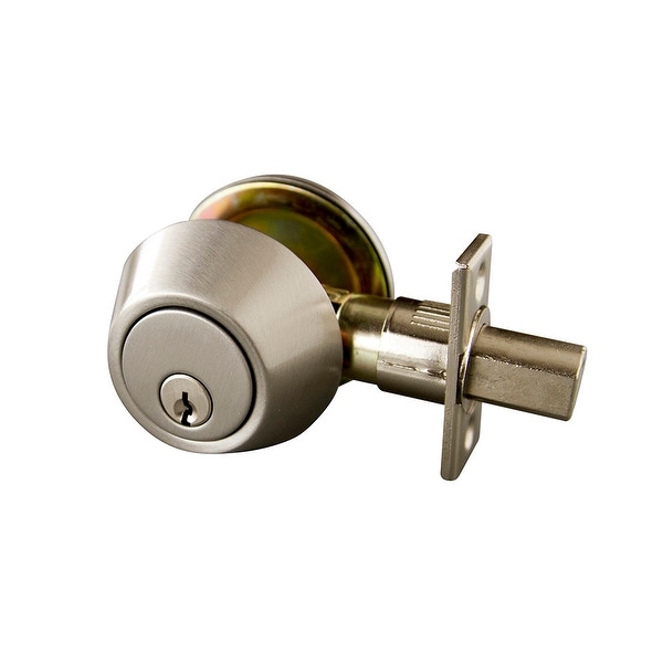 Design House 727446 Single Cylinder Deadbolt - Satin Nickel
