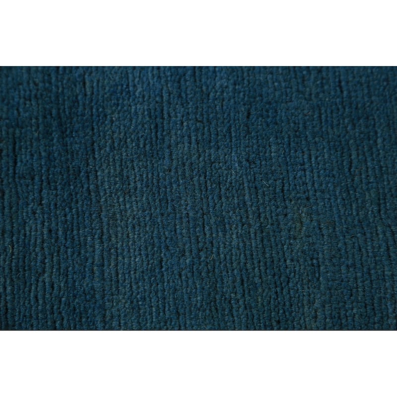 Blue Gabbeh Modern Area Rug Handmade Oriental Blue Wool Carpet - 5'6" x 7'10"