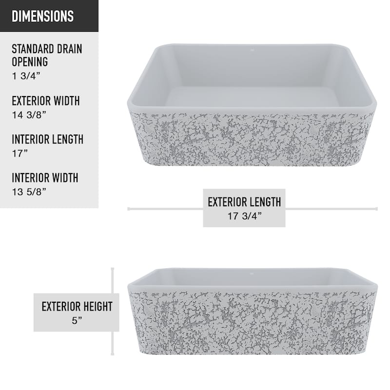 VIGO Marigold 18"L x 14"W x 5"H Rectangular Bathroom Vessel Sink