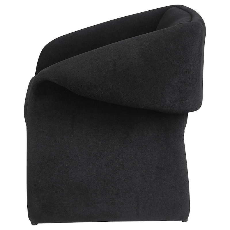 Allena Accent Chair, Contemporary Sloped Arms, Classic Black Fabric