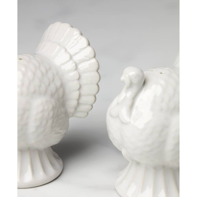 Lenox French Perle Carved Turkey Salt & Pepper Set