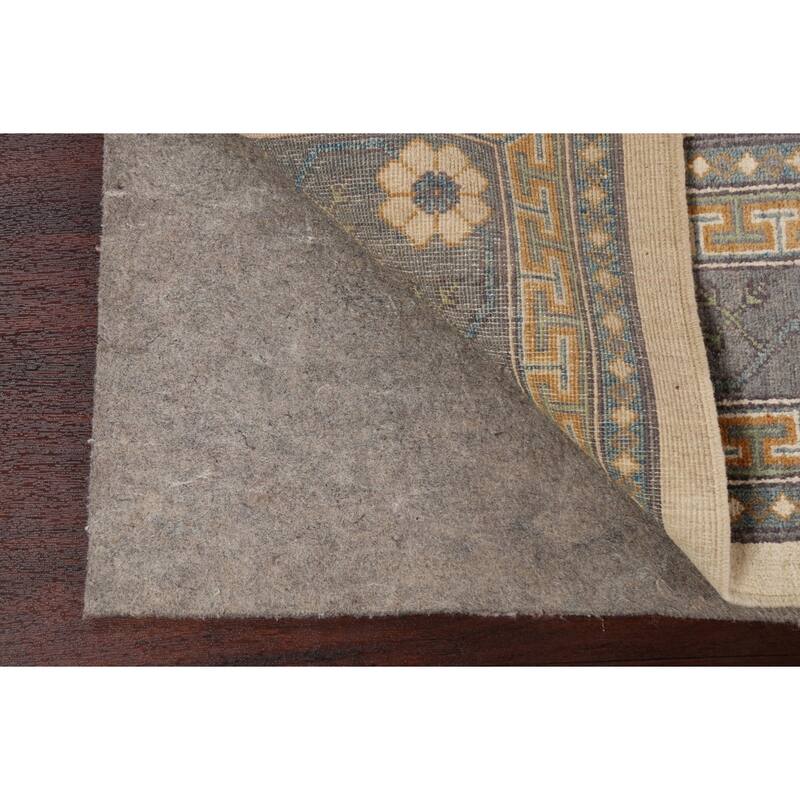 Vegetable Dye Geometric Khotan Oriental Area Rug Handmade Wool Carpet - 6'8" x 9'8"