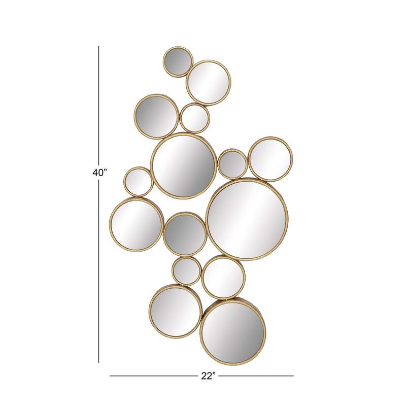 CosmoLiving by Cosmopolitan Gold Metal Bubble Cluster Room Wall Mirror