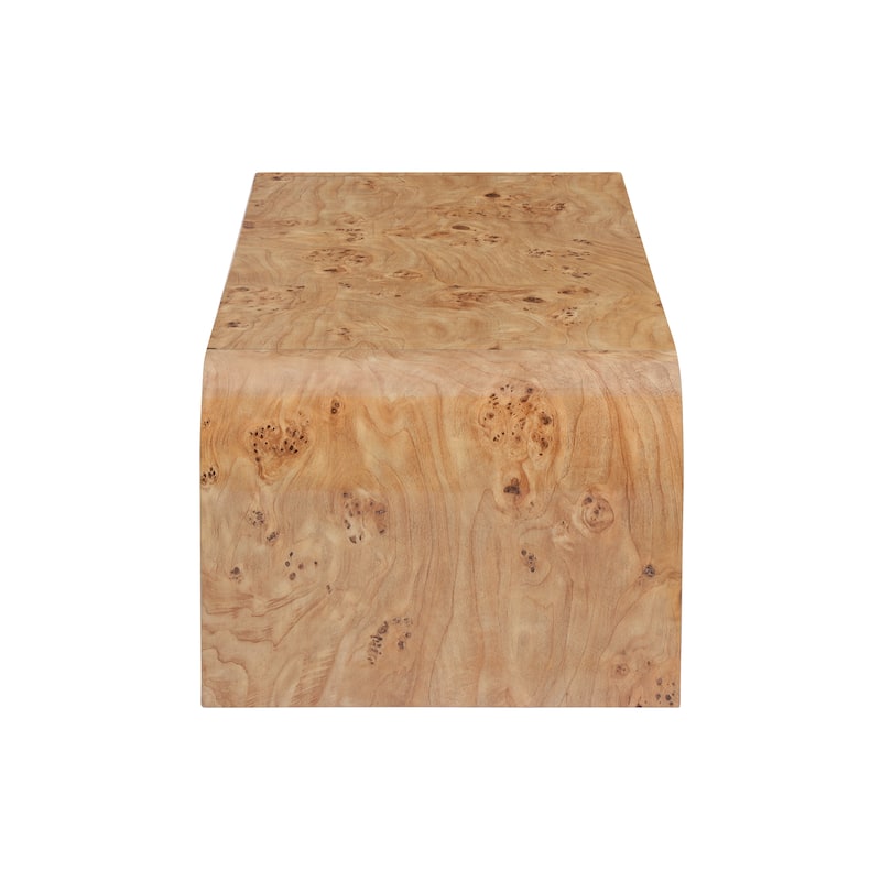 Christopher Knight Home - Burri Modern 53.7" Rectangular Waterfall Coffee Table with Curved Edges, Versatile for Living Areas