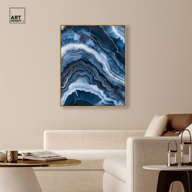 Azure Abyss Layers Canvas by Art Remedy