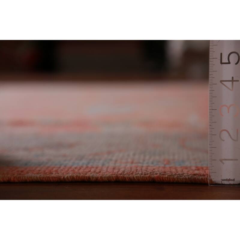 Hand Knotted Oriental 100% Wool Carpet Transitional All-Over Oranges & Rust Oushak Area Rug - 9' 11'' X 8' 1''