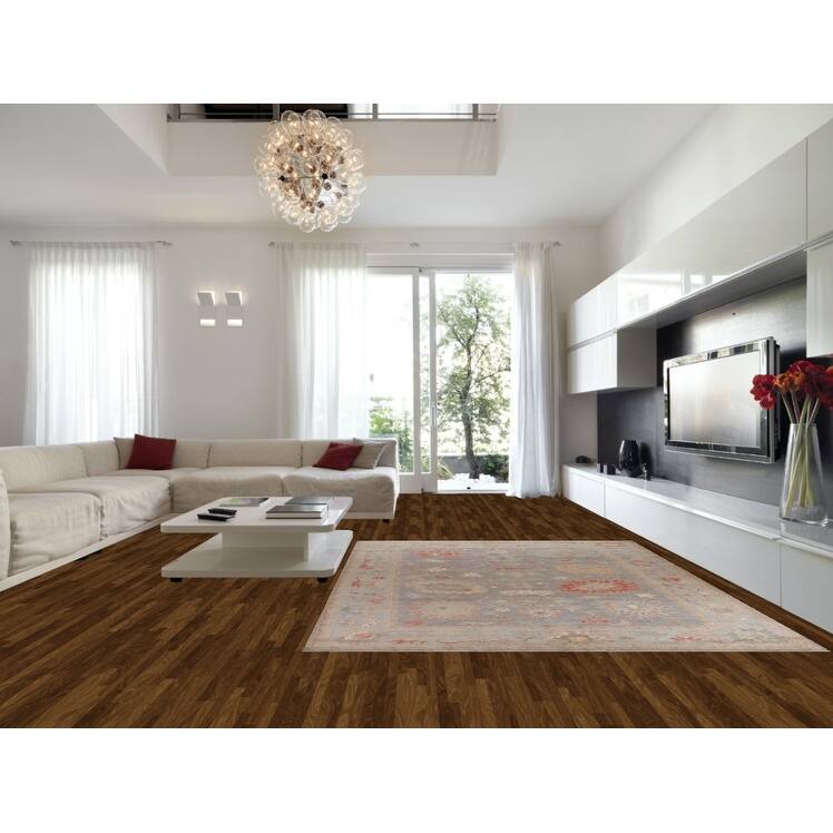 Hand Knotted Oriental 100% Wool Carpet Transitional All-Over Greys & Charcoal Oushak Area Rug - 11' 9'' X 8' 11''