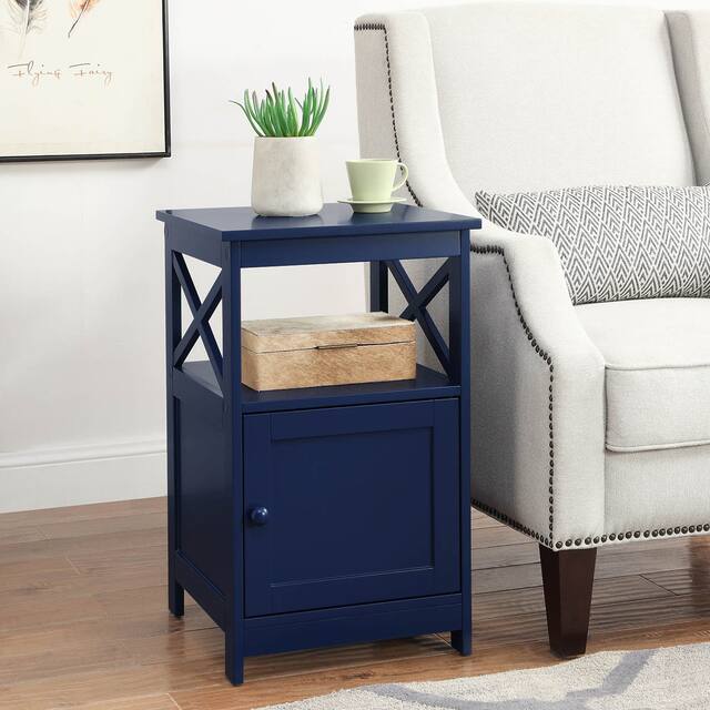 Copper Grove Cranesbill End Table with Cabinet - Cobalt Blue