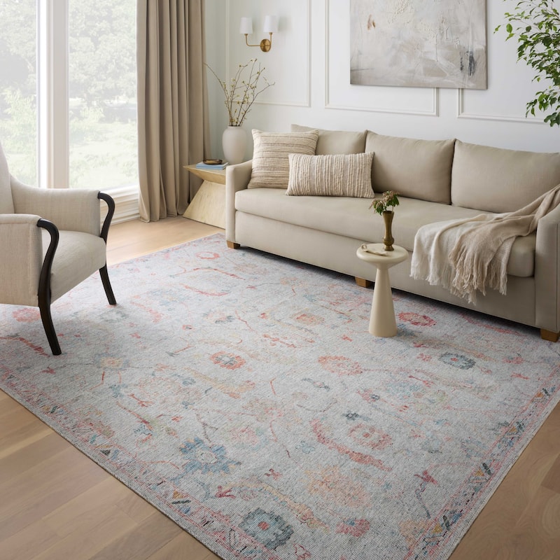 Alexander Home Ellie Persian Printed Area Rug - 9'-6" x 9'-6" Round - Runner/Round