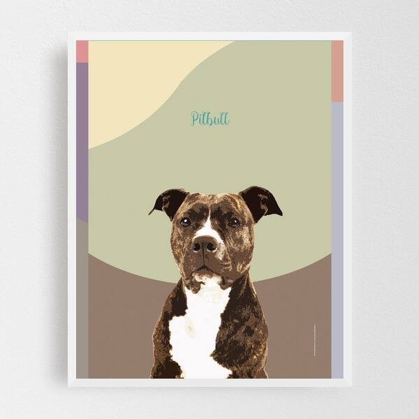 Animals Bull Terrier Dog Pit Bull Framed Wall Art Print Overstock 31463494