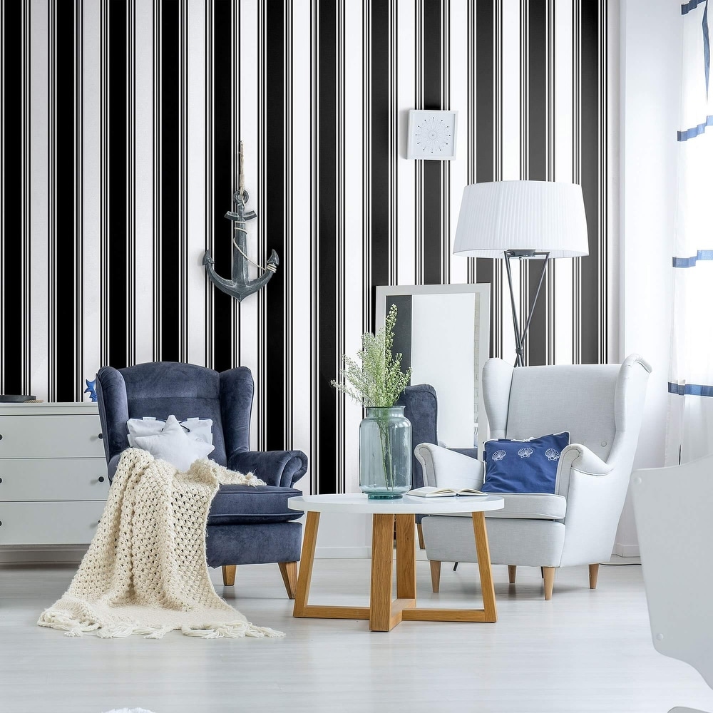 Grey And White Striped Wallpaper Horizontal