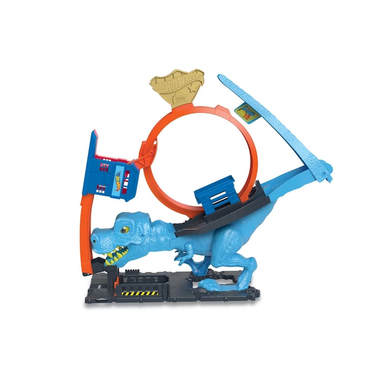 Hot Wheels City T-Rex Chomp Down Playset - Blue