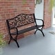preview thumbnail 7 of 6, PHI VILLA Garden Bench Black Cast Iron Steel Frame 50 Inch Classic Flower Pattern - N/A