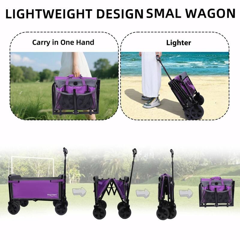 All-in-One Convertible Folding Utility Trolley with 4 Wheels, Bench Seat & Dog Leash
