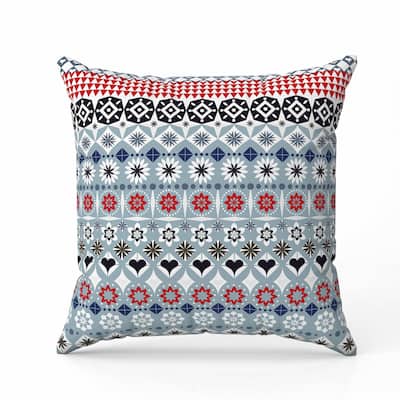 Shape Synergy Faux Suede Reversible Throw Pillow Gray and Blue