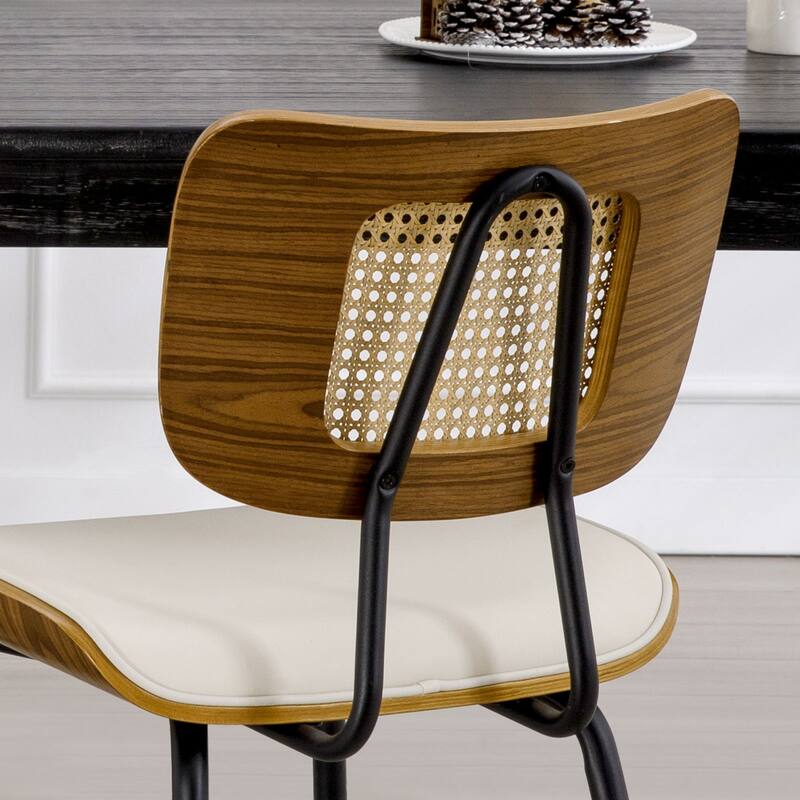 Faux Leather Upholstered Dining Chairs Set of 2/4 - 33.5" H x 17.5" W x 23" D