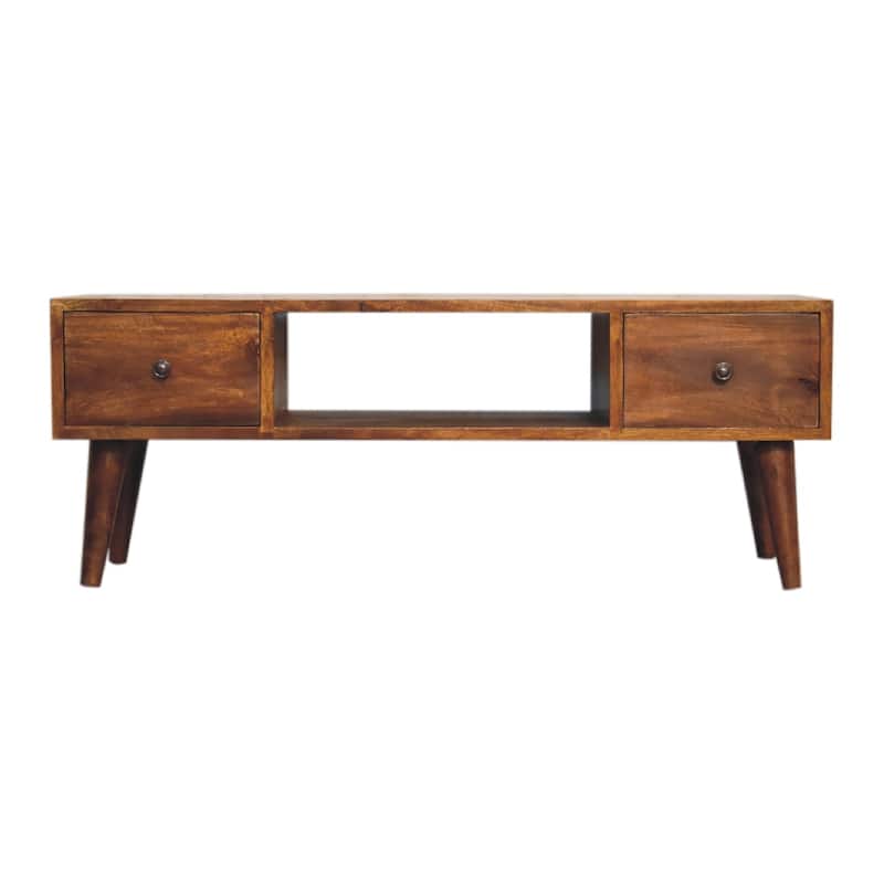 Artisan Furniture Chestnut Solid Wood Classic Coffee Table, With storage space, 2 Drawers