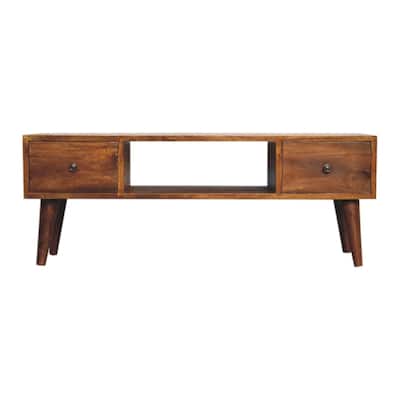 Artisan Furniture Chestnut Solid Wood Classic Coffee Table, With storage space, 2 Drawers