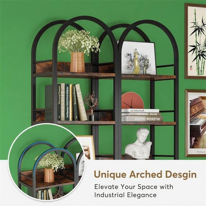 Arched 6-Tier Bookshelf