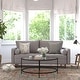 preview thumbnail 1 of 9, Compact Upholstered Tufted Sofa with Wooden Legs Slate Gray