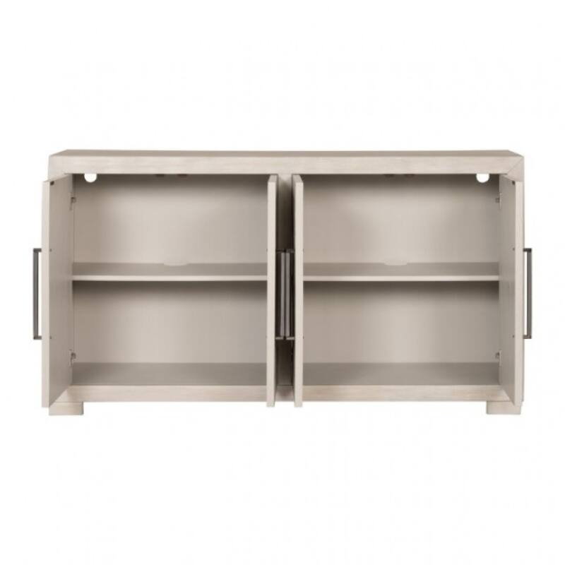Kizie Sideboard Buffet Console 4 Doors, Shelves, Tawny Brown 66 Inch