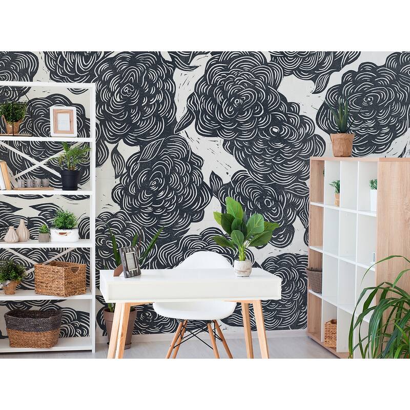Karen Revis Roses Black Wall Mural