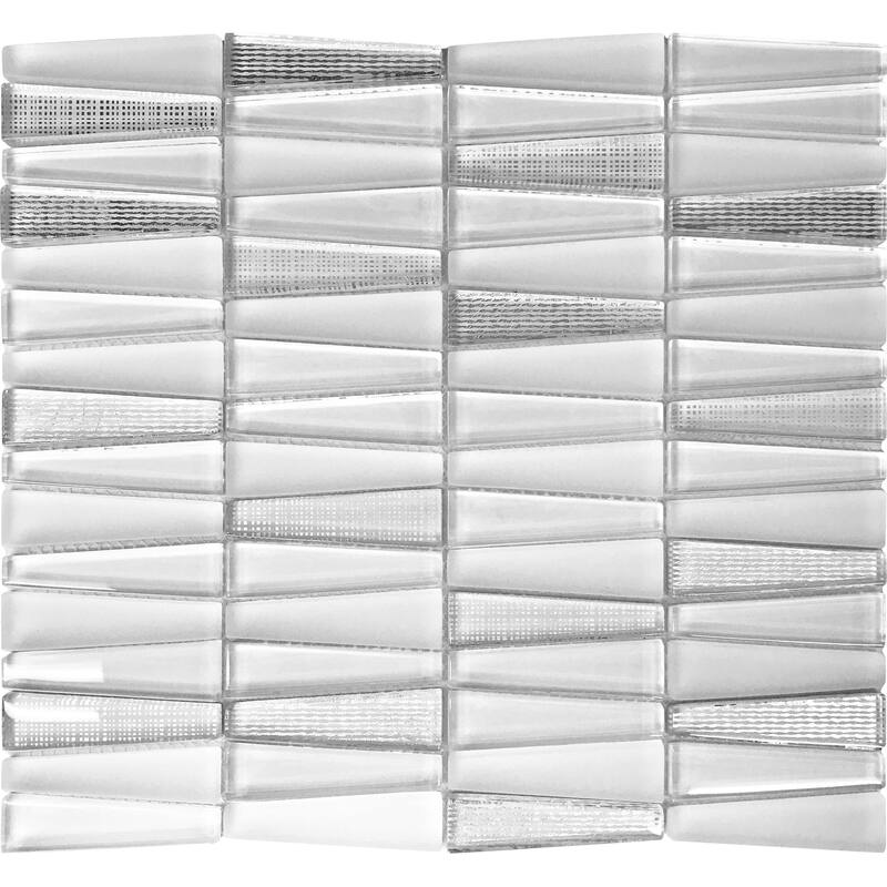 Apollo tile 12" x 13" Glacier Glossy Matte White Glass Tile (5.38 sq ft/case) - 5 Pack