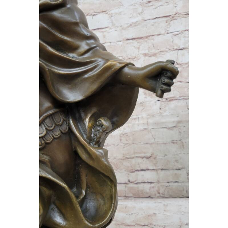 Medieval King Arthur Hot Cast Bronze Sculpture Statue Figure On Marble Base Signed Original Art