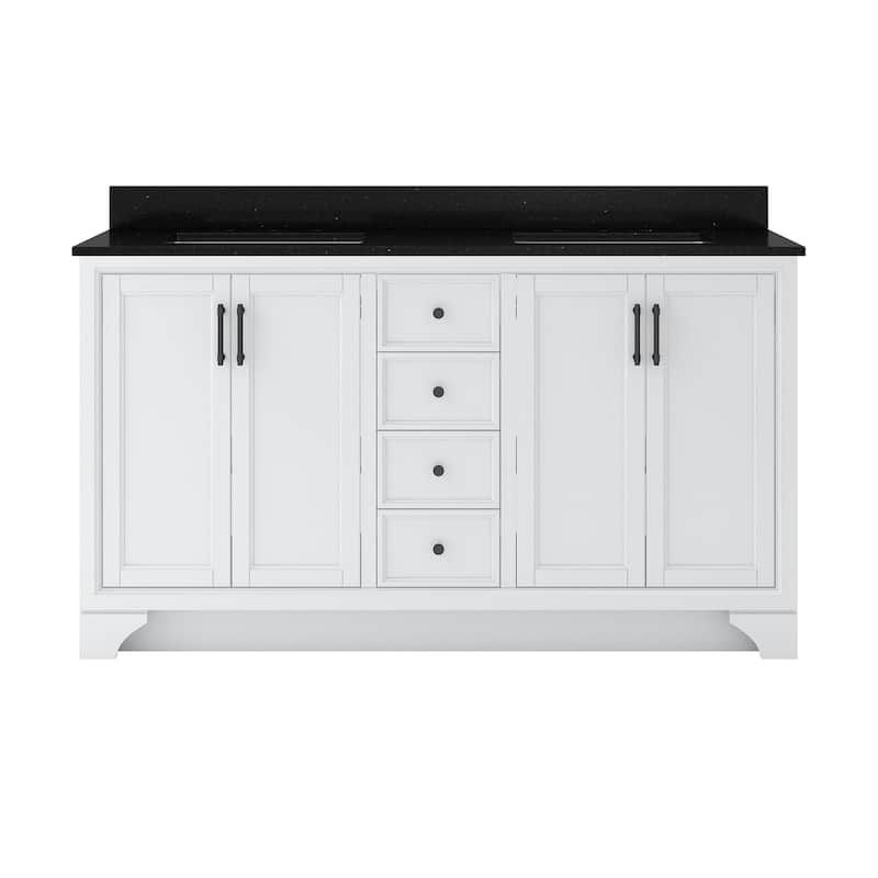 CRAFT + MAIN LCVT6122D-QBG Lanagan 60" Free Standing Double Basin - White