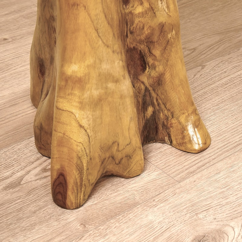 Greenage Teak Plant Stand Natural Edge Side Table
