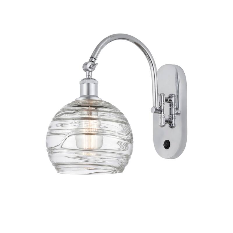 Innovations Lighting 518-1W-14-8 Athens Sconce Athens 14" Tall Wall - Polished Chrome / Clear Deco Swirl