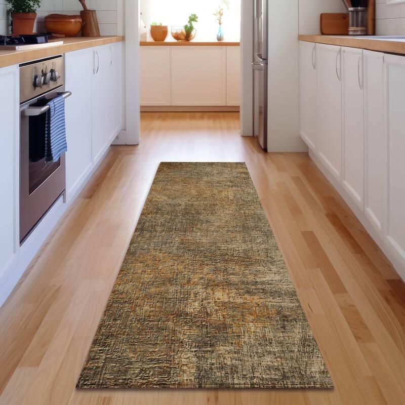Premium Washable Super Soft Solid Abstract Mayfield Rug - Brown - 2' 3" x 7' 6" - Runner