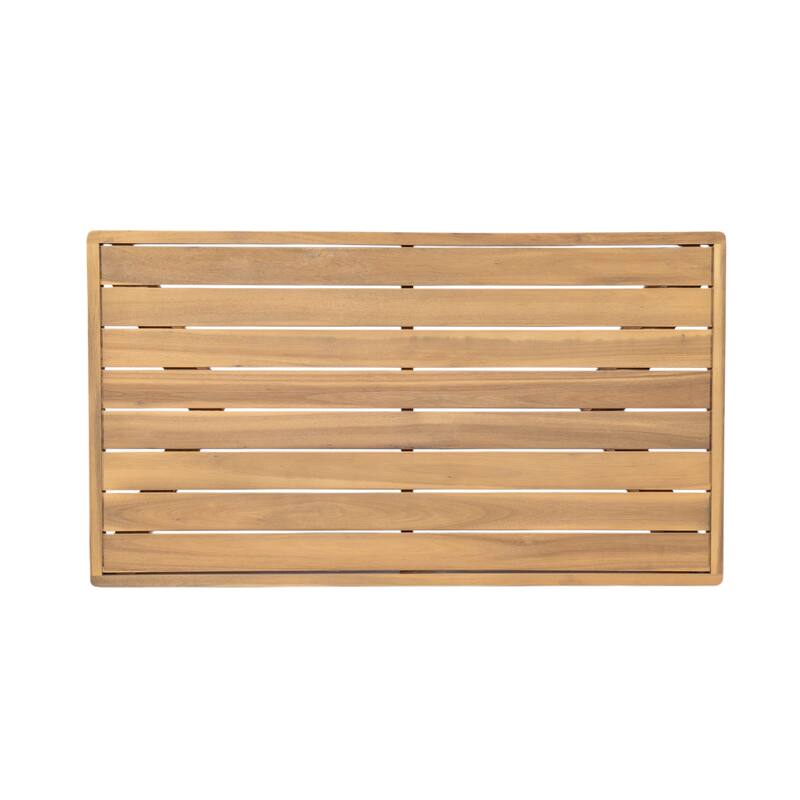 Christopher Knight Home - Royal Acacia Wood Outdoor Chat Set with Water-Repellent Cushions and Slatted Coffee Table